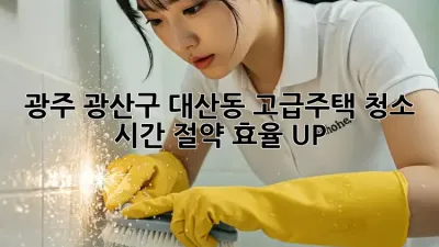 광주 광산구 대산동 고급주택 청소: 시간 절약, 효율 UP!