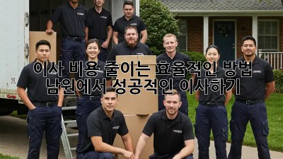 이사 비용 줄이는 효율적인 방법: 남원에서 성공적인 이사하기